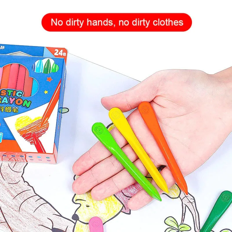 12pcs - 🔥 Pack of 12 Art Supply Childs Plastic Crayons with Boxx No Dirty Handsx No Dirty Clothesx Set of 12 Vibrant and Expressive colors ( FREE DELIVERY )