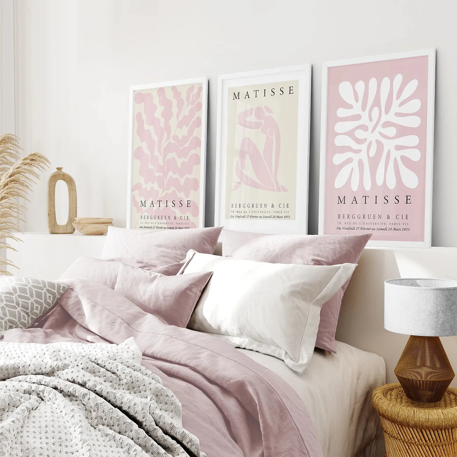 3 Piece Blush Pink Matisse Wall Art Set