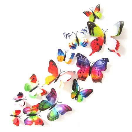 3D Butterfly Home  Wall Stickers 12 pcs