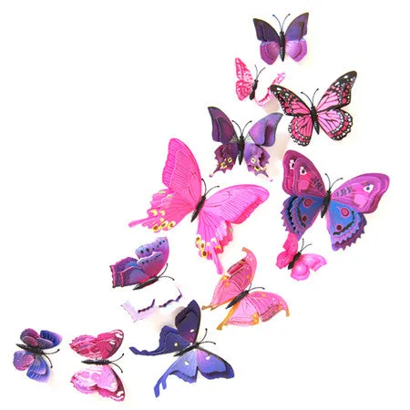 3D Butterfly Home  Wall Stickers 12 pcs