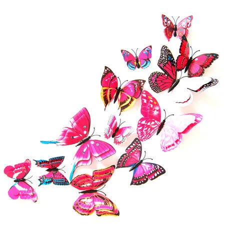 3D Butterfly Home  Wall Stickers 12 pcs