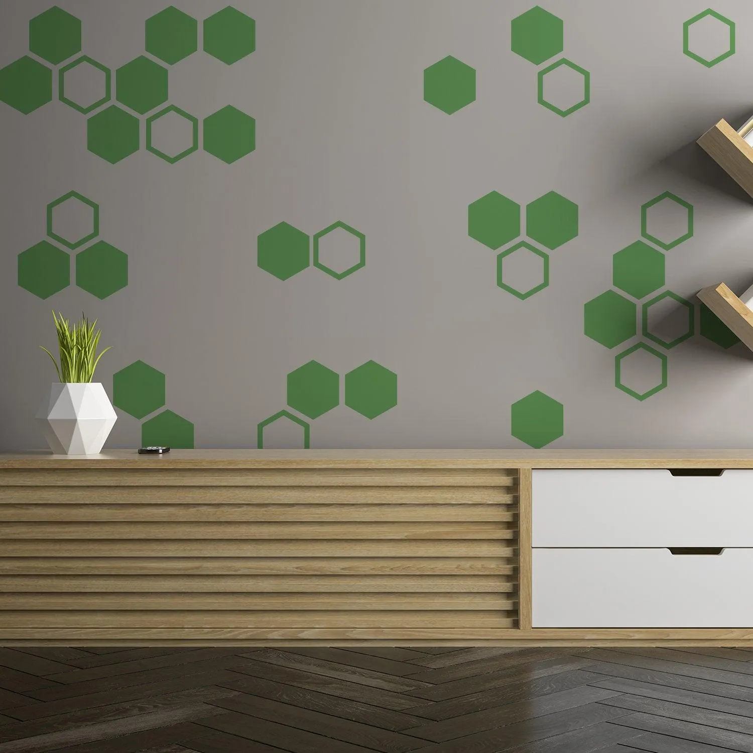 50x Honeycomb Wall Decals Decor - Geometric Hexagon Sticker For Bedroom Living Room