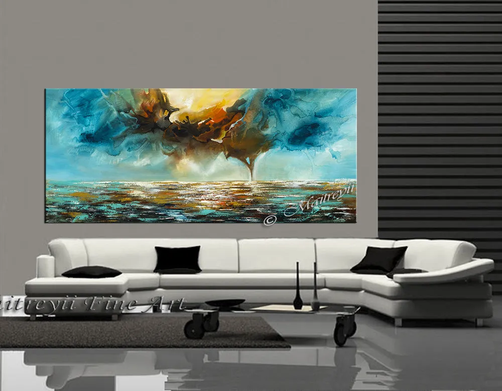 Abstract Modern Art Oil Painting on Canvas Modern Wall Art Mystic Texture Painting - Seascape 31