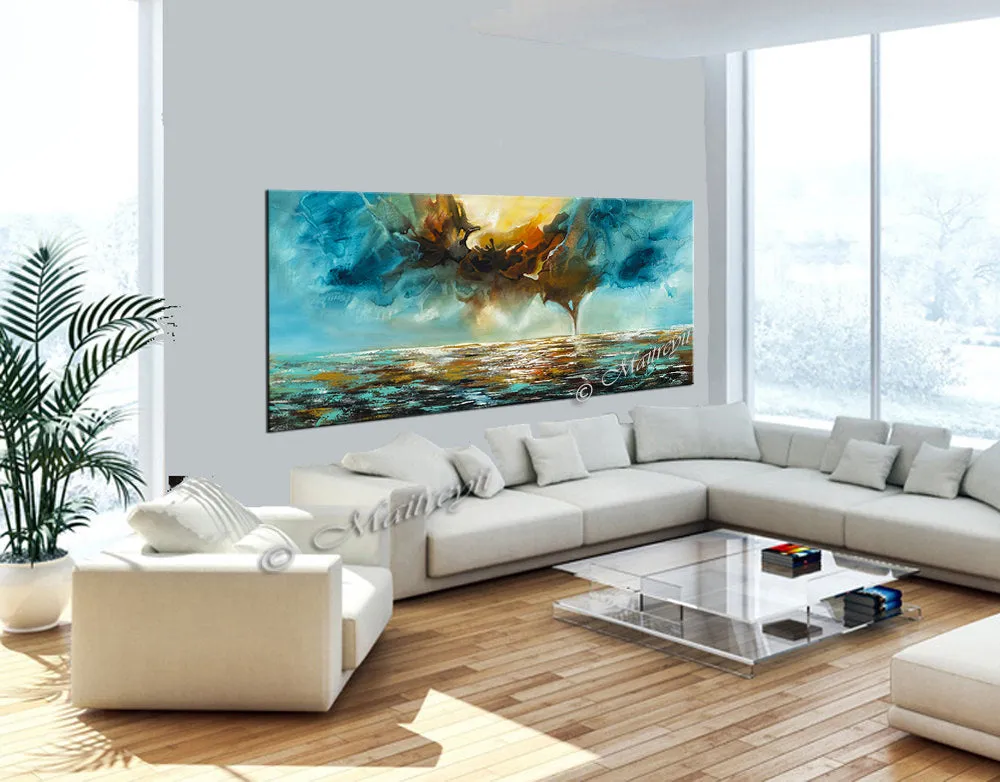 Abstract Modern Art Oil Painting on Canvas Modern Wall Art Mystic Texture Painting - Seascape 31