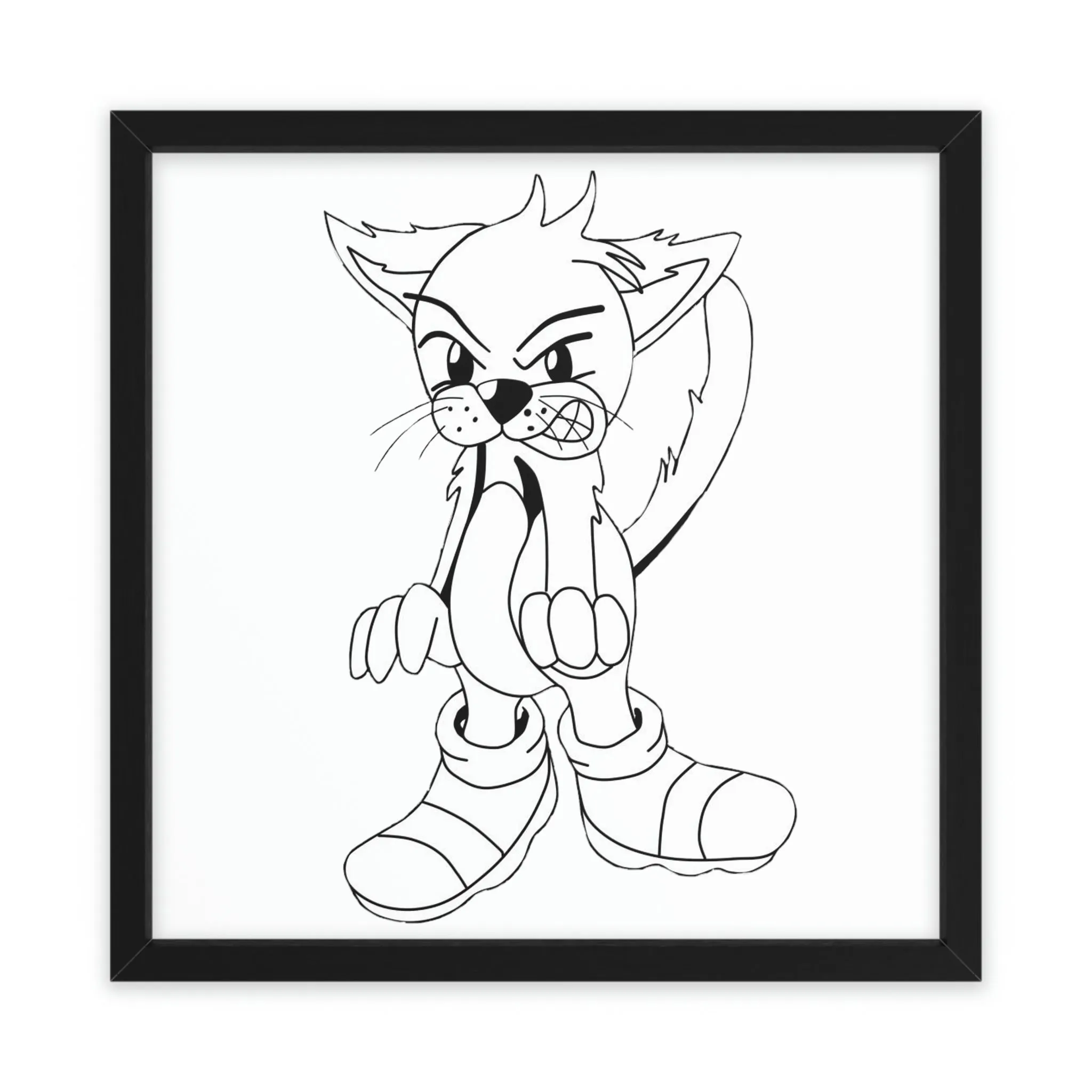 Angry Cat Framed Poster, Horizontal