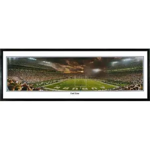 Auburn Tigers End Zone - Jordan Hare Stadium" Panoramic Standard Framed Photograph (Cherry Frame)"