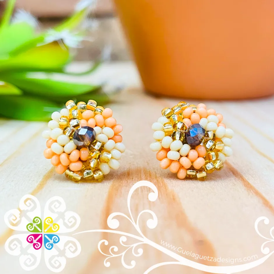 Beaded Flower Studs