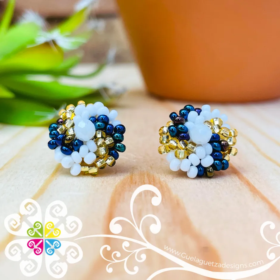 Beaded Flower Studs