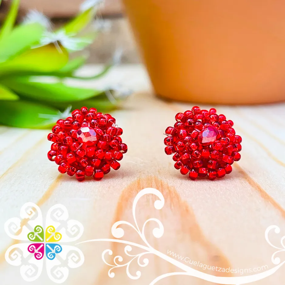 Beaded Flower Studs