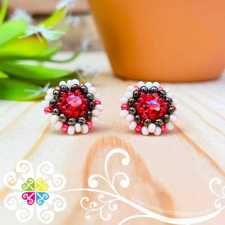 Beaded Flower Studs