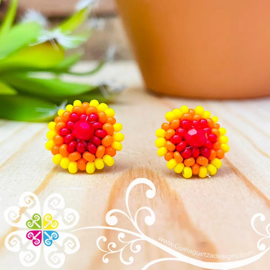 Beaded Flower Studs