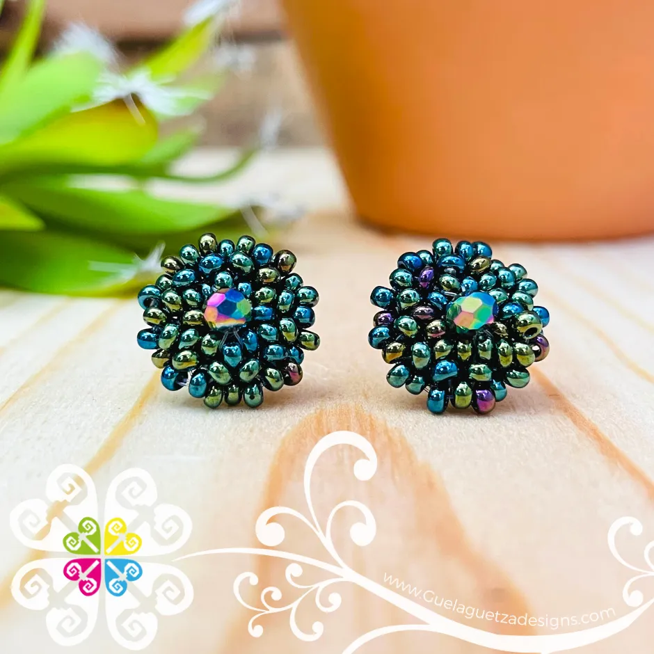 Beaded Flower Studs