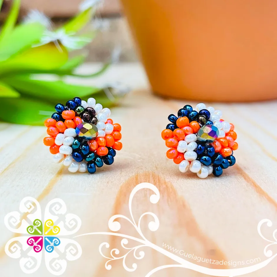 Beaded Flower Studs