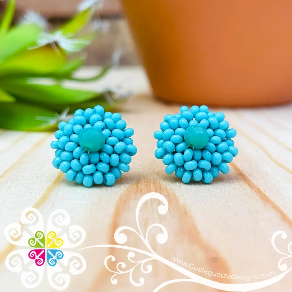 Beaded Flower Studs