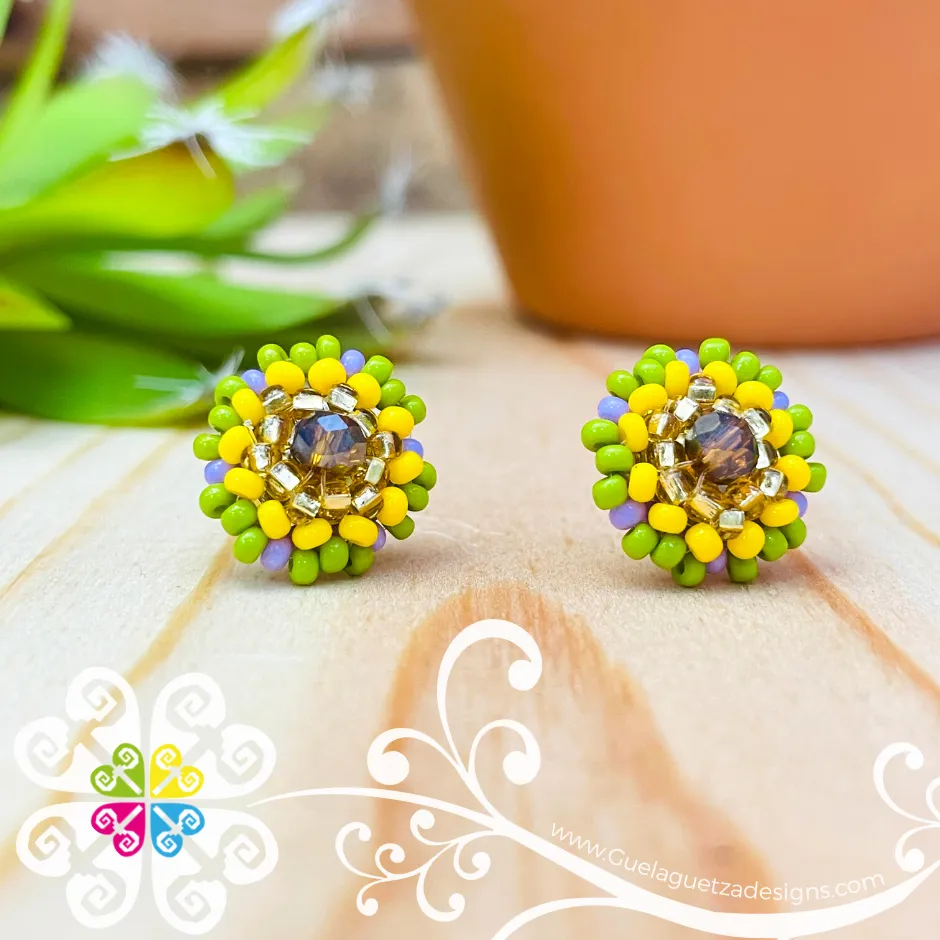 Beaded Flower Studs