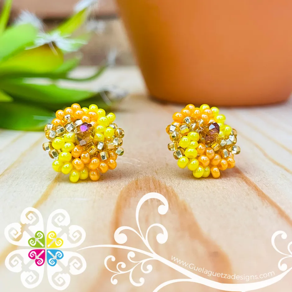 Beaded Flower Studs