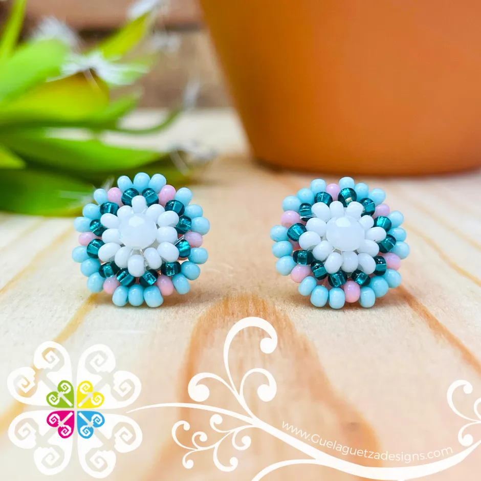 Beaded Flower Studs