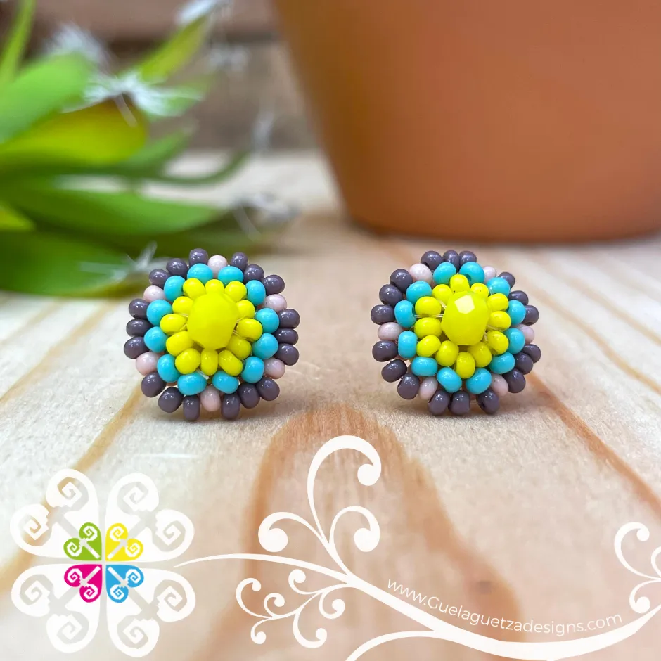 Beaded Flower Studs