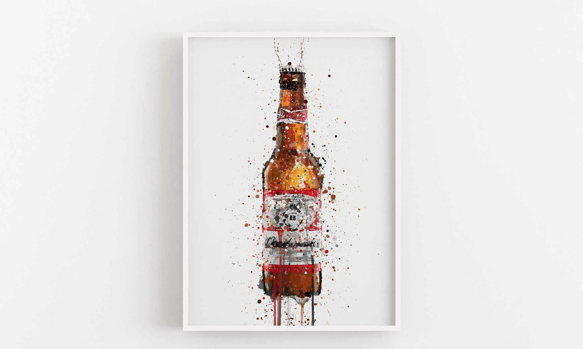 Beer Bottle Wall Art Print 'Amber'