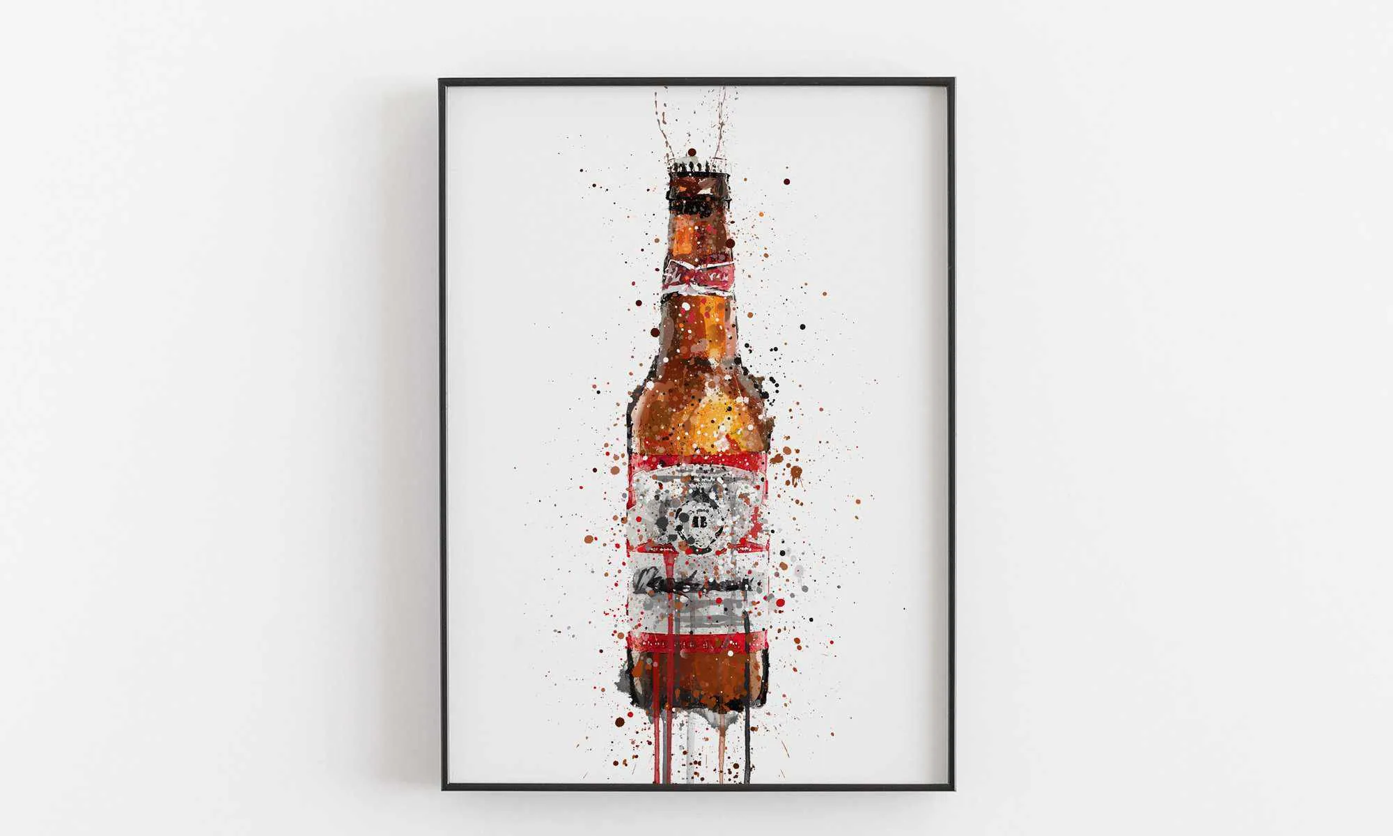 Beer Bottle Wall Art Print 'Amber'