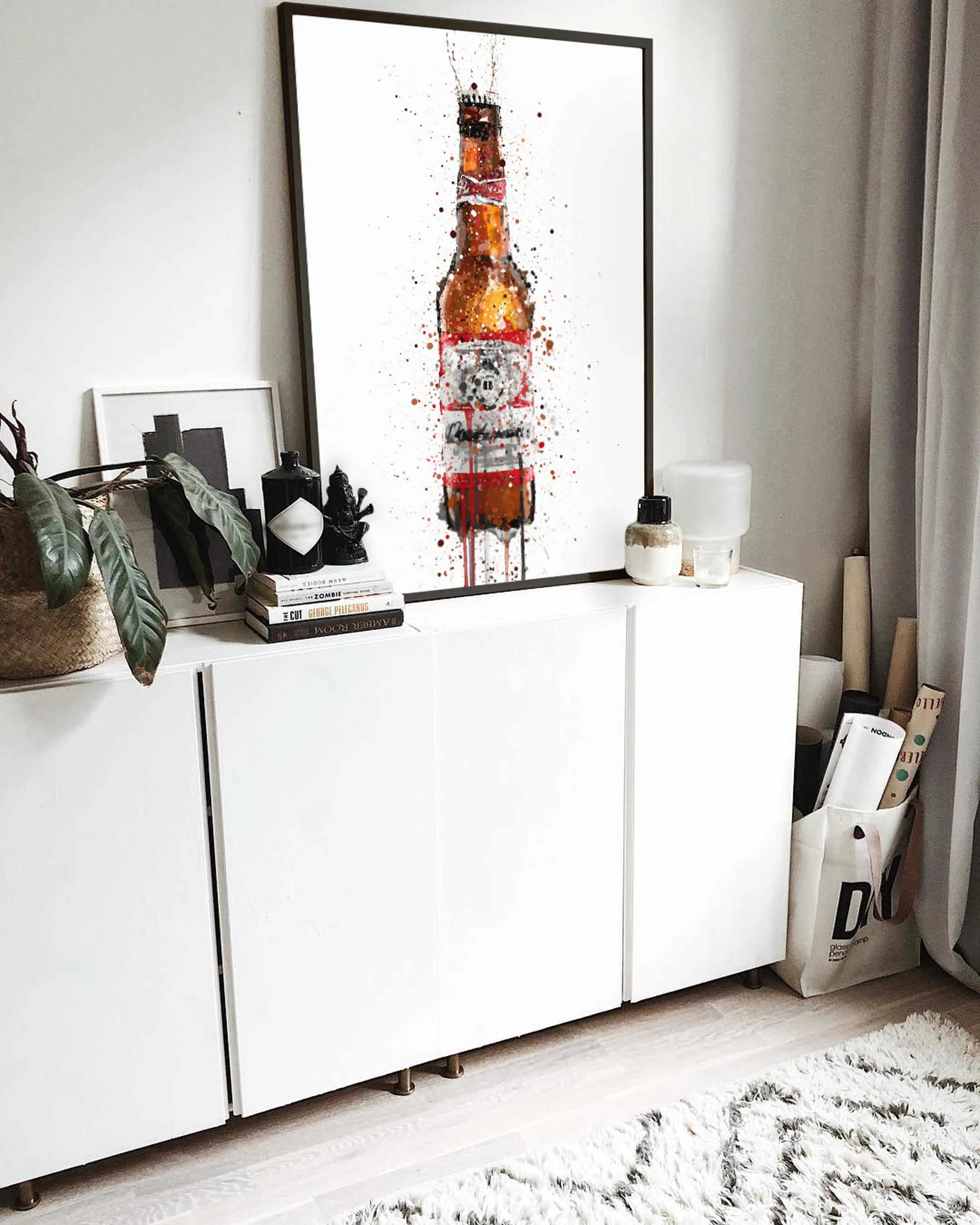 Beer Bottle Wall Art Print 'Amber'