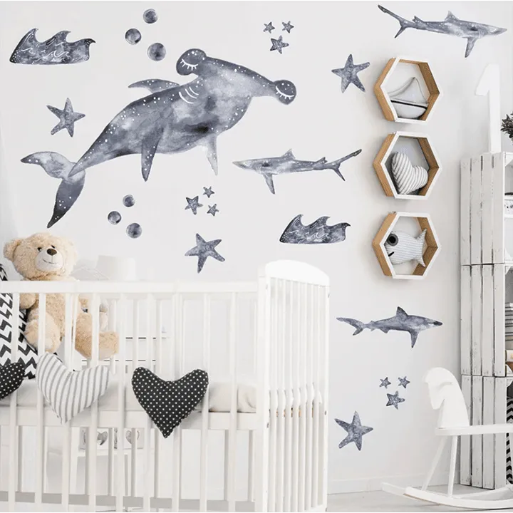 Big Shark Wall Decal Set