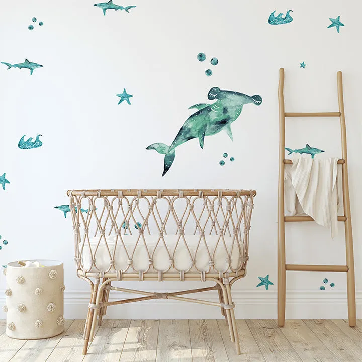 Big Shark Wall Decal Set