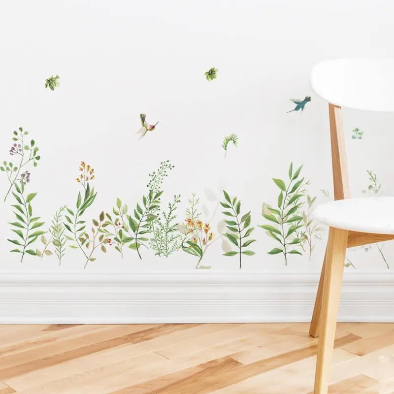 Birds and Flowers Peel and Stick Wall Decals