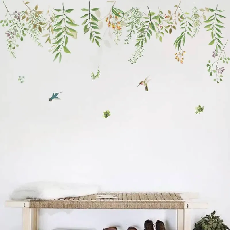 Birds and Flowers Peel and Stick Wall Decals