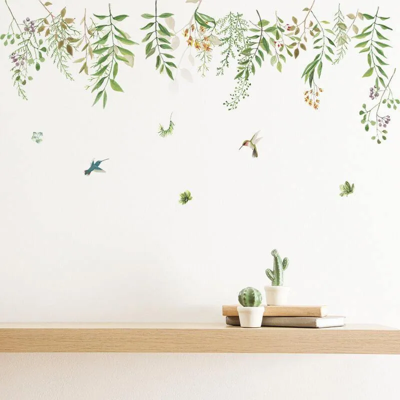 Birds and Flowers Peel and Stick Wall Decals