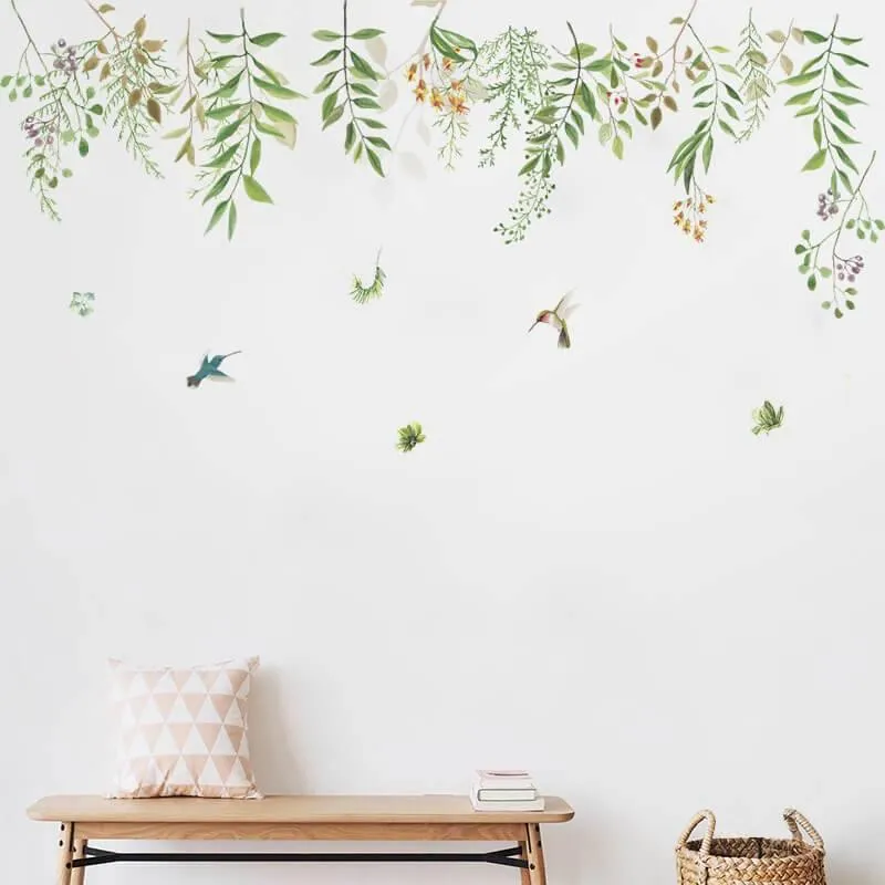 Birds and Flowers Peel and Stick Wall Decals