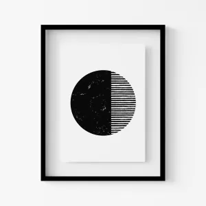 Black and White Circle Art Print