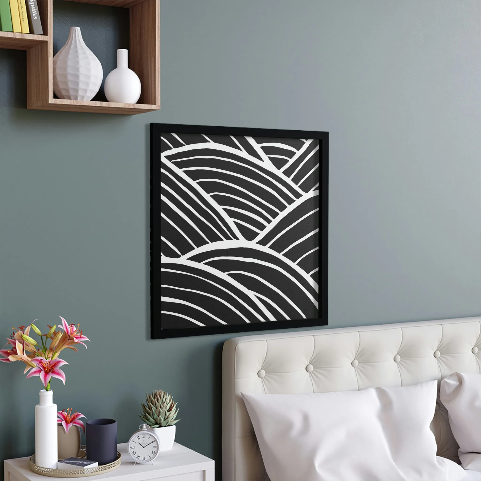 Black and White Pattern Background Framed Poster