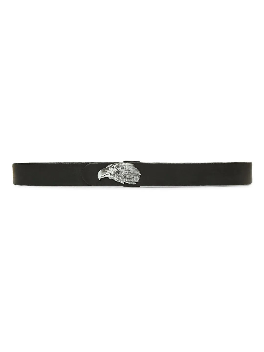 Black Plain Belt With Eagle-shaped Metal Buckle By Art N Vintage