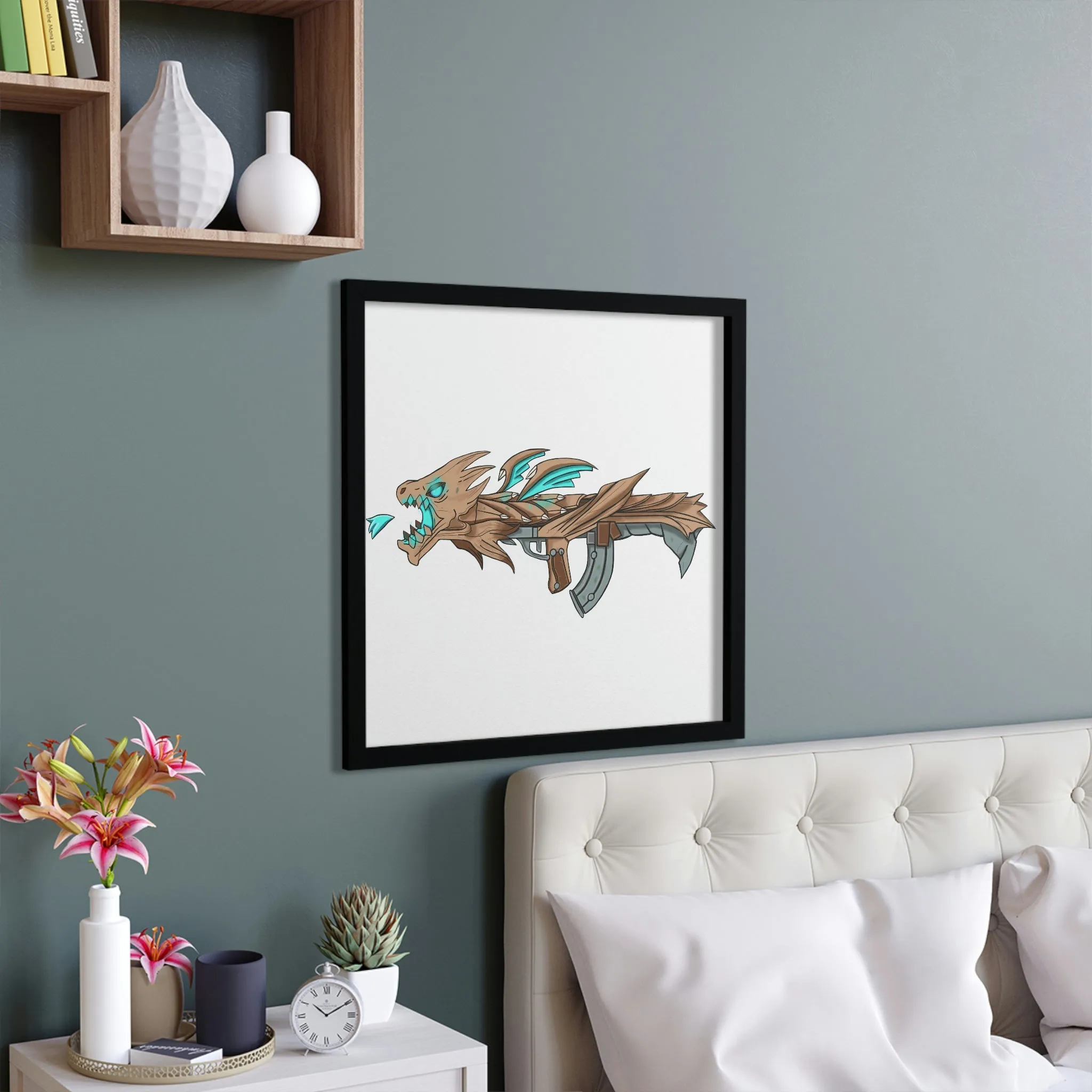 Blue Dragon Weapon Framed Poster