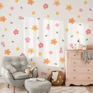 Boho Watercolor Floral Wall Stickers