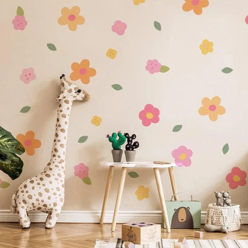 Boho Watercolor Floral Wall Stickers