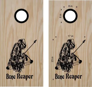 Bone Reaper Bow Hunter Cornhole Decal Set Boards Bean Bag Toss Sticker