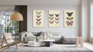 Butterflies Design Set of 3 Prints Modern Wall Art Modern Artwork