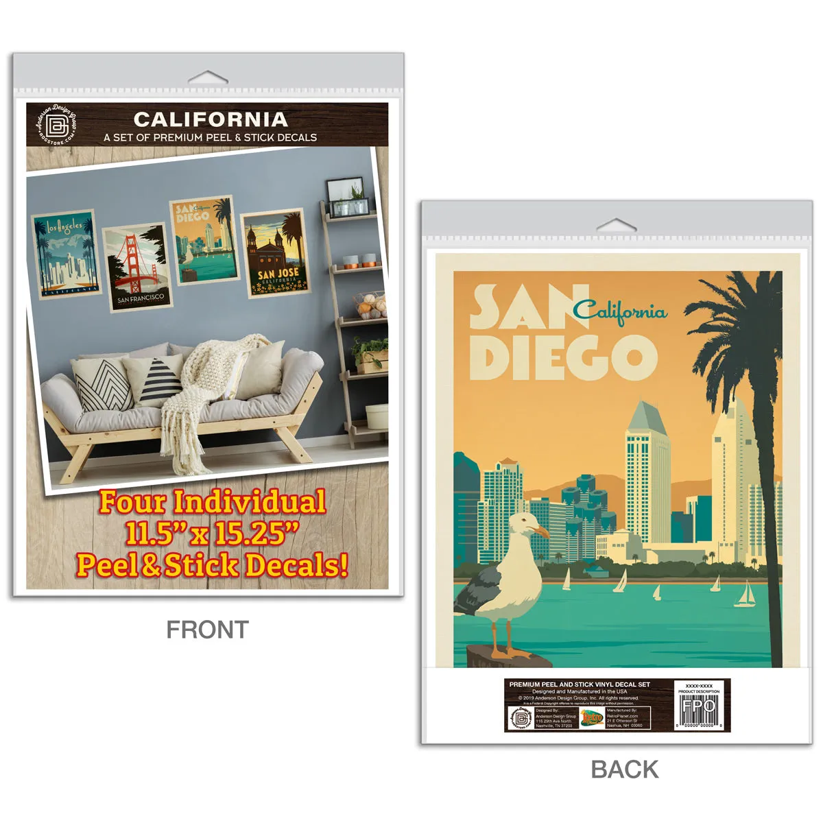 California Major Cities Decal Set of 4