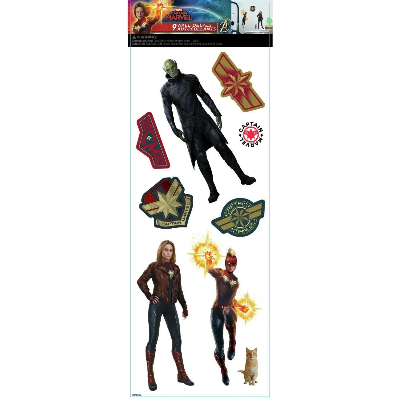 Captain Marvel Peel and Stick Wall Decals