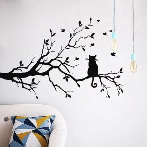 Cat-On-A-Tree Decal