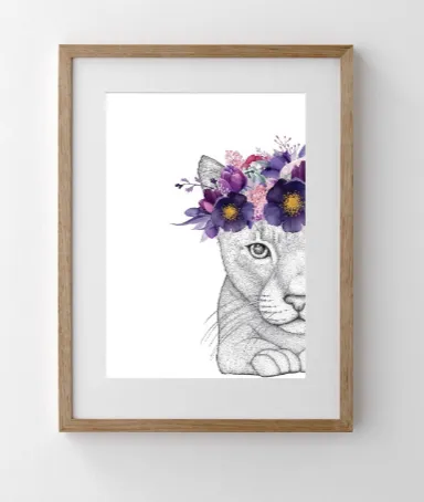 Catherine the Cat with Flower Crown | Limited Edition