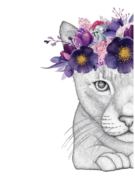 Catherine the Cat with Flower Crown | Limited Edition