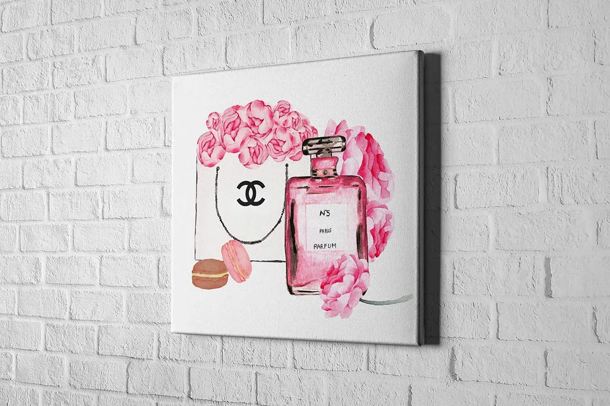 Chanel Bag and No. 5 | Fashion Canvas Wall Art Print