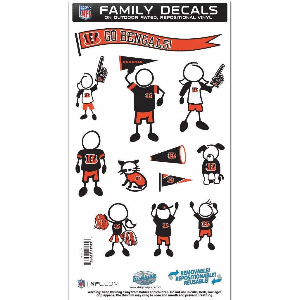 Cincinnati Bengals Family Decal Set Medium