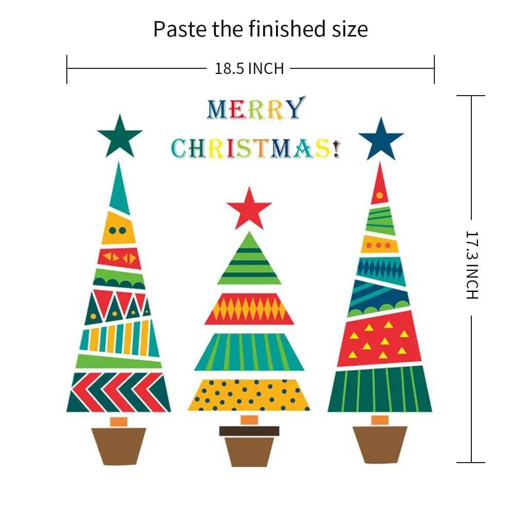 Colorful Cartoon Christmas Tree Peel and Stick Wall Decal