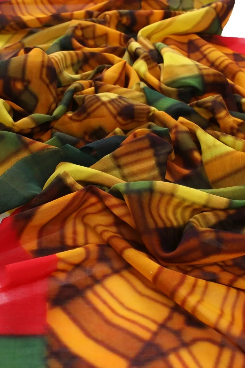 Cotton Silk Shawl, FLAME Collection