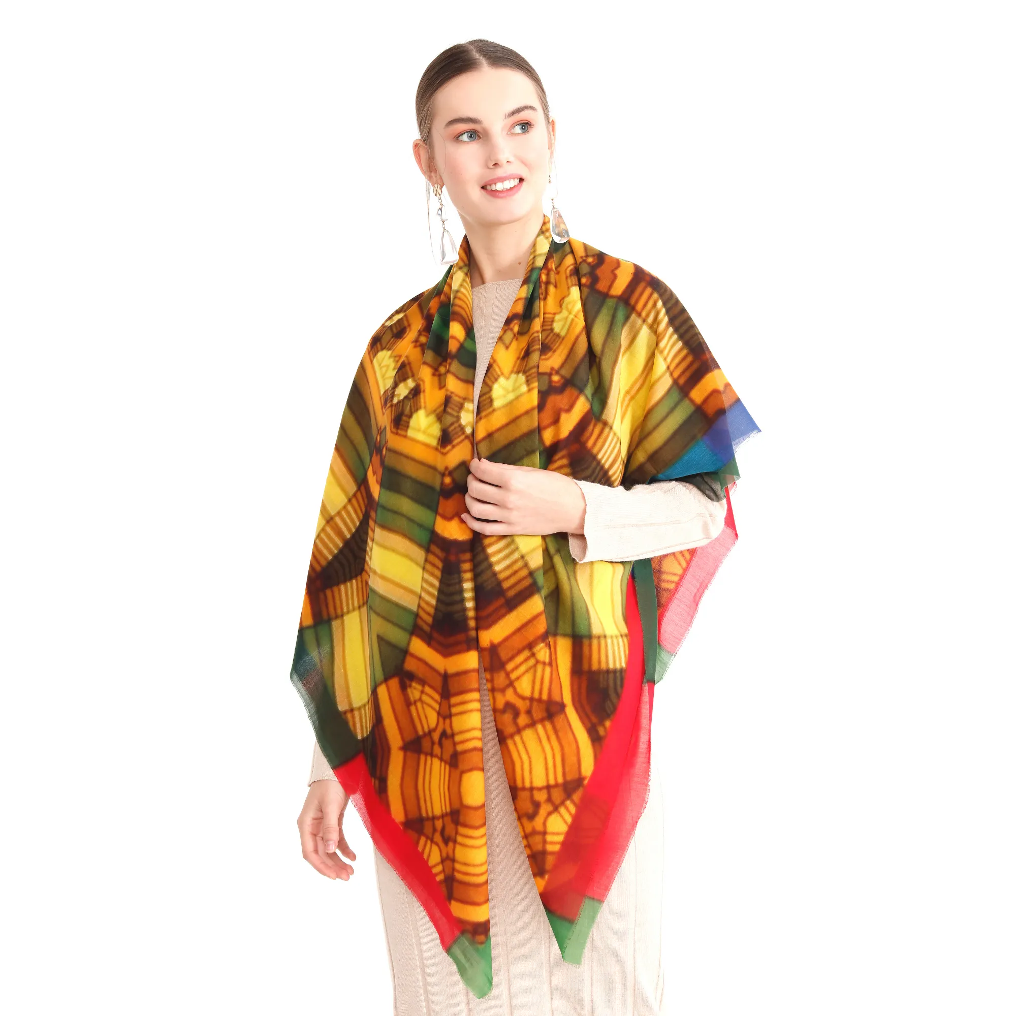 Cotton Silk Shawl, FLAME Collection