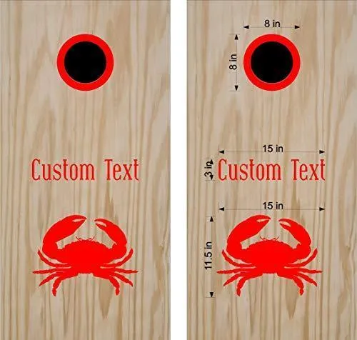 Crab Animal Cornhole Board Decals Stickers Both Boards